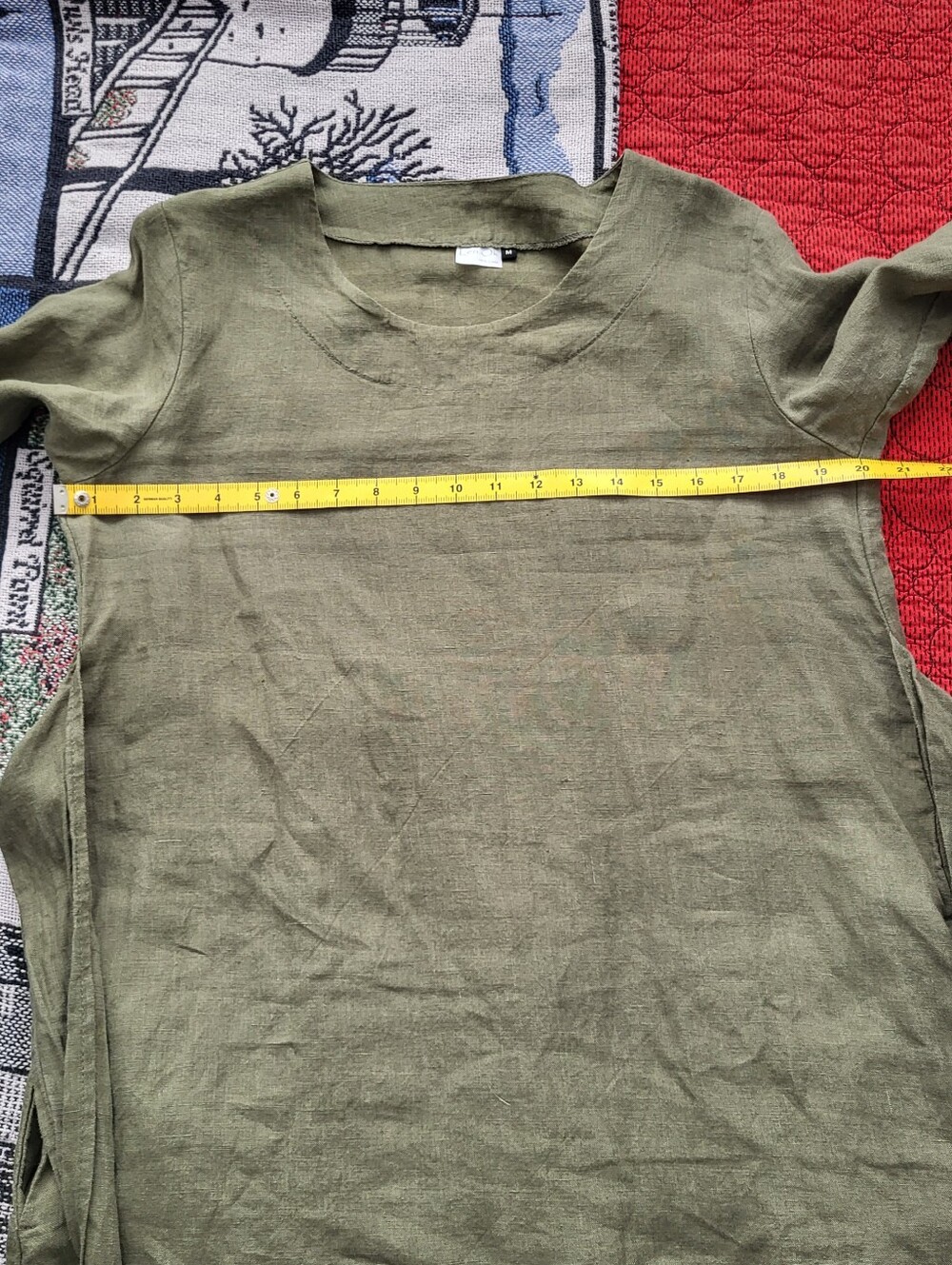 NWOT, LEN.ok Linen Khaki Green Linen Dress, Similar To Not Perfect Linen - Picture 6 of 15